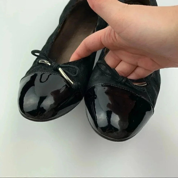 AGL flats size 41 11 black cap toe bow ballet - Picture 9 of 13